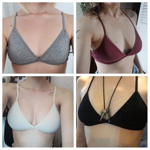 2 PCS Comfort Cotton Bra For Women French Style Bralette Deep V Triangle Cup Bralet Underwear Wireless Lingerie Push Up Bras 3
