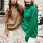 AToppies 2021 Autumn Winter Women’s Sweater 15% Wool Green Turtleneck Sweater Knitted Tops Jumper Korean Clothes