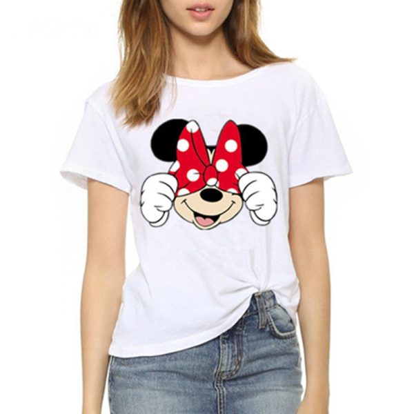 Three Mickey Mouse Print Women T shirt Cartoon Summer Top Ladies T Shirt Graphic Female Tee T-Shirt Disney Womens Clothing 3