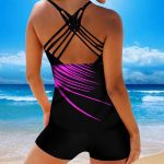 Women Backless Tankini Swimwear Plus Size 8XL Beach Back Tie Female Bathing Suit Sexy Fashion Tankini Shorts Swimming Suit