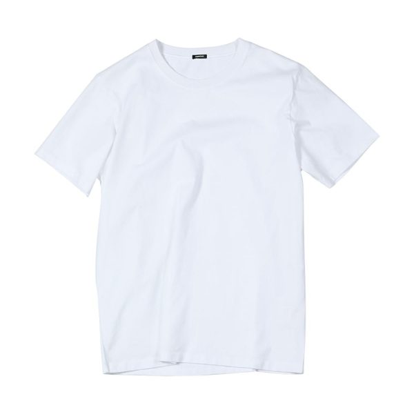 SIMWOOD 2021 Summer New 100% Cotton White Solid T Shirt Men Causal O-neck Basic T-shirt Male High Quality Classical Tops 190449 5